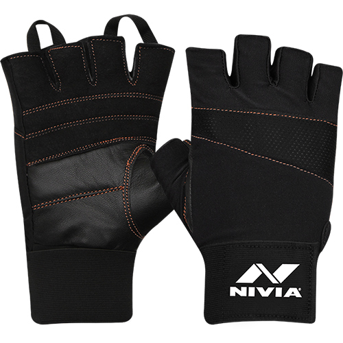 Nivia Mamba Gym Gloves Wrist Wrap - Black - L