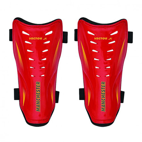 Vector-X Manchester Shin Pad - Red & Black - (S-M)