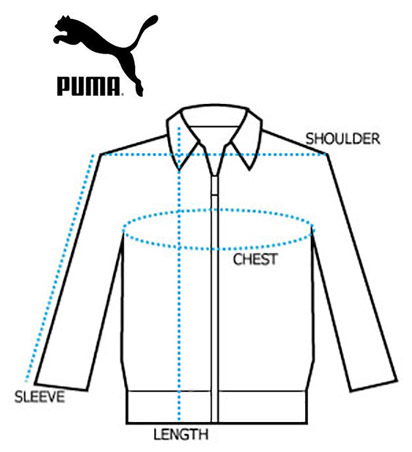puma men's jacket size chart