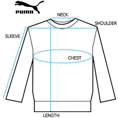 puma men's jacket size chart