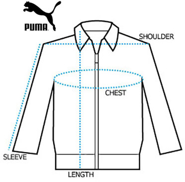 puma jacket size chart